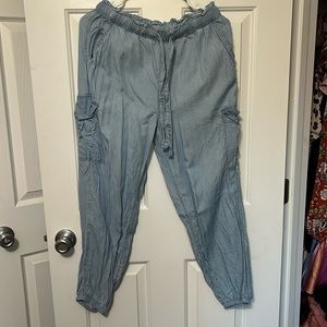Aerie Chambray Cargo Joggers